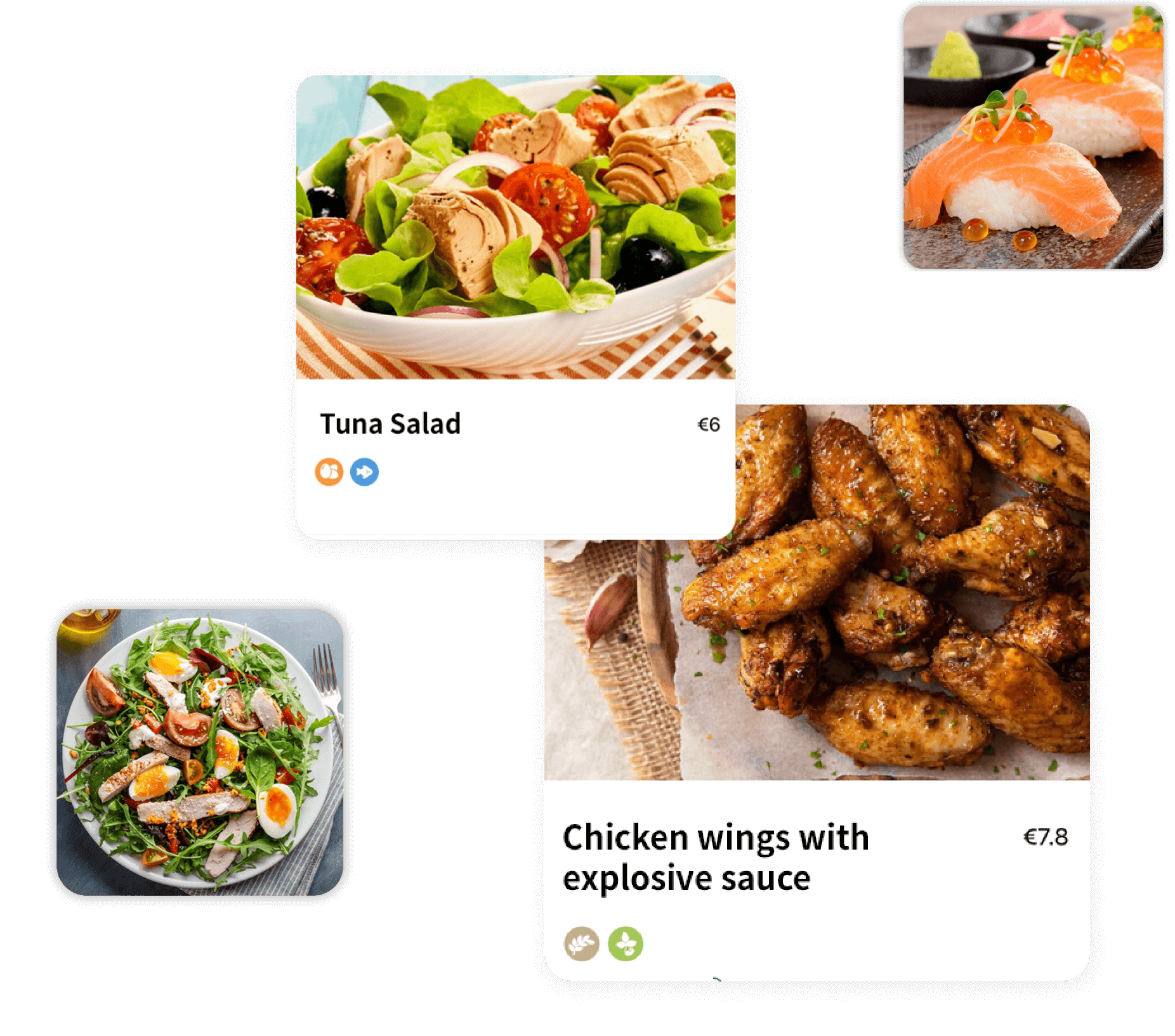 Branded online ordering menu with dish photos and prices